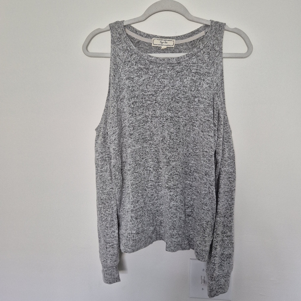 Gray Cold Shoulder Sweater